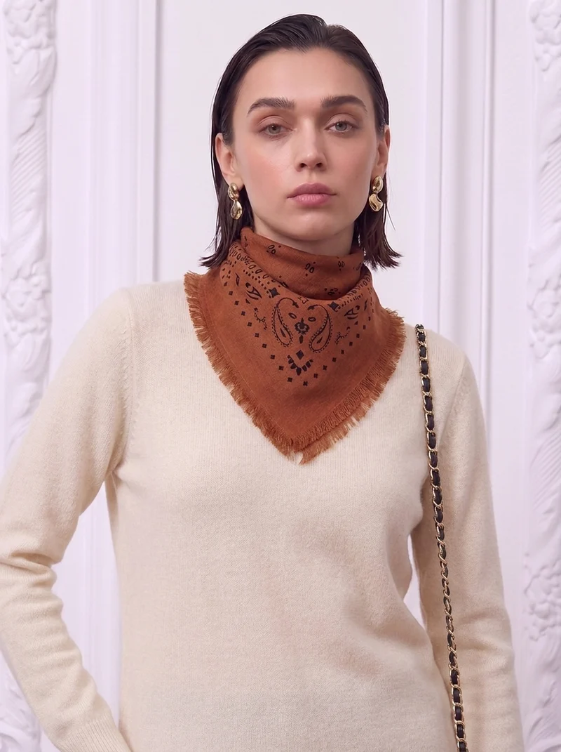 Large Cashmere Bandana 90 | La Parisienne